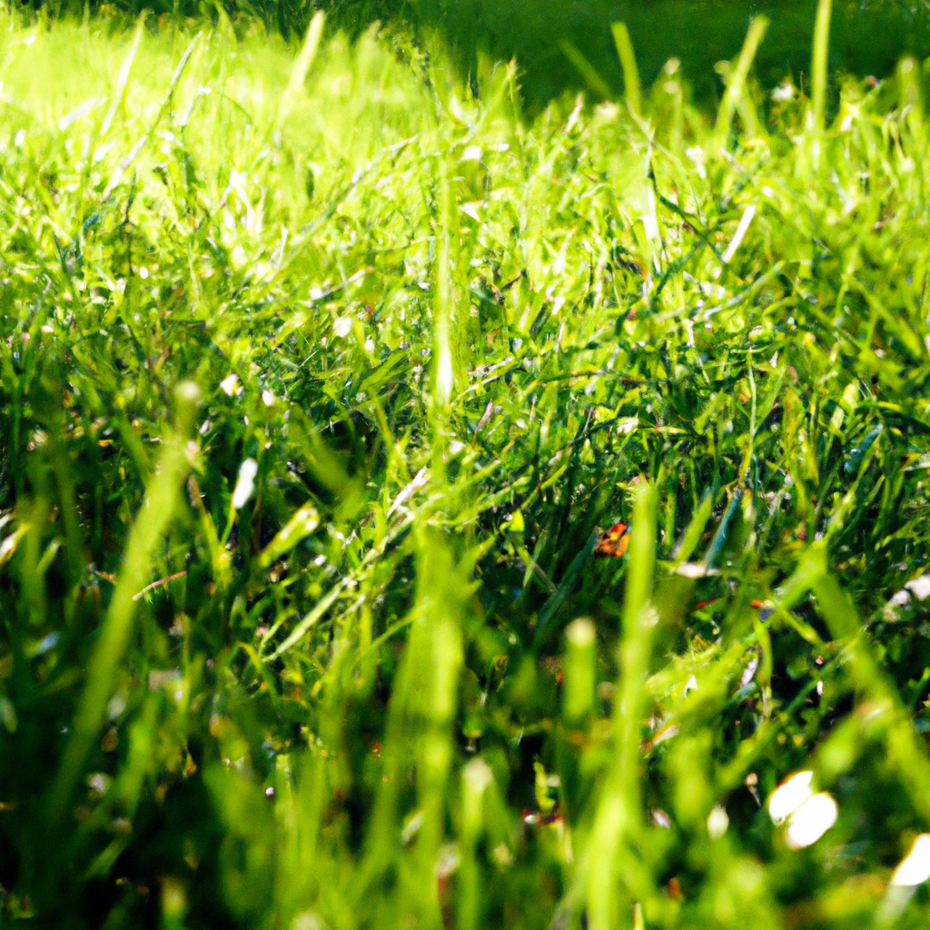 Belgisch gazon in lentezon met fris groene grassprieten